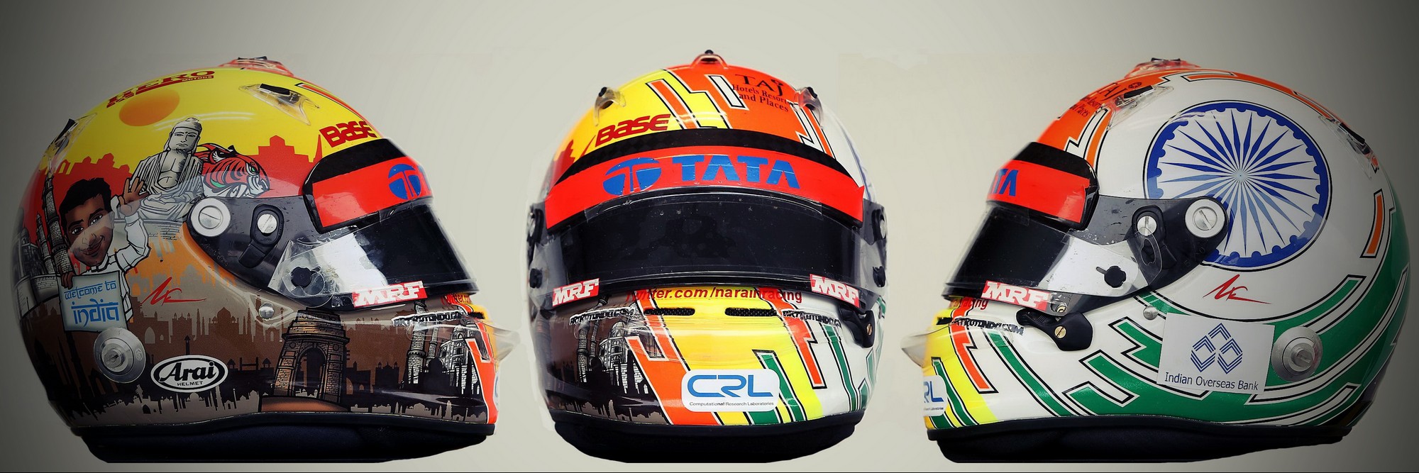 Шлем Нараина Картикеяна на Гран-При Индии 2011 года | 2011 Indian Grand Prix helmet of Narain Karthikeyan