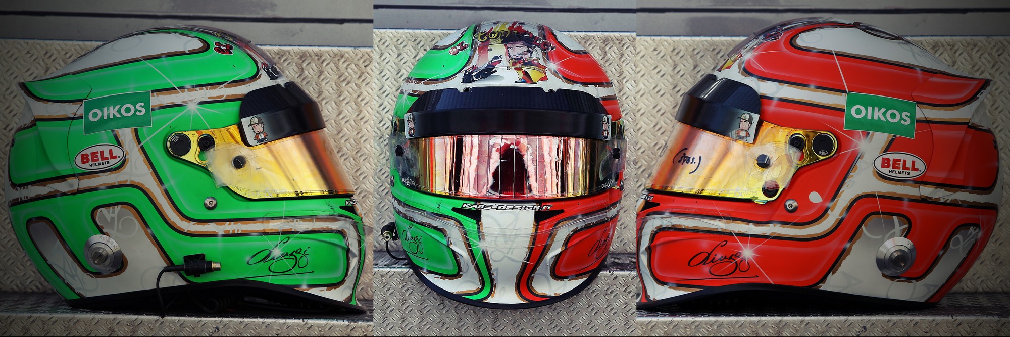Шлем Витантонио Лиуцци на Гран-При Испании 2011 года | 2011 Spanish Grand Prix helmet of Vitantonio Liuzzi