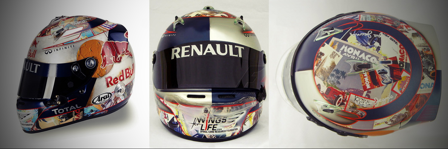 Шлем Себастьяна Феттеля на Гран-При Монако 2011 | 2011 Monaco Grand Prix helmet of Sebastian Vettel