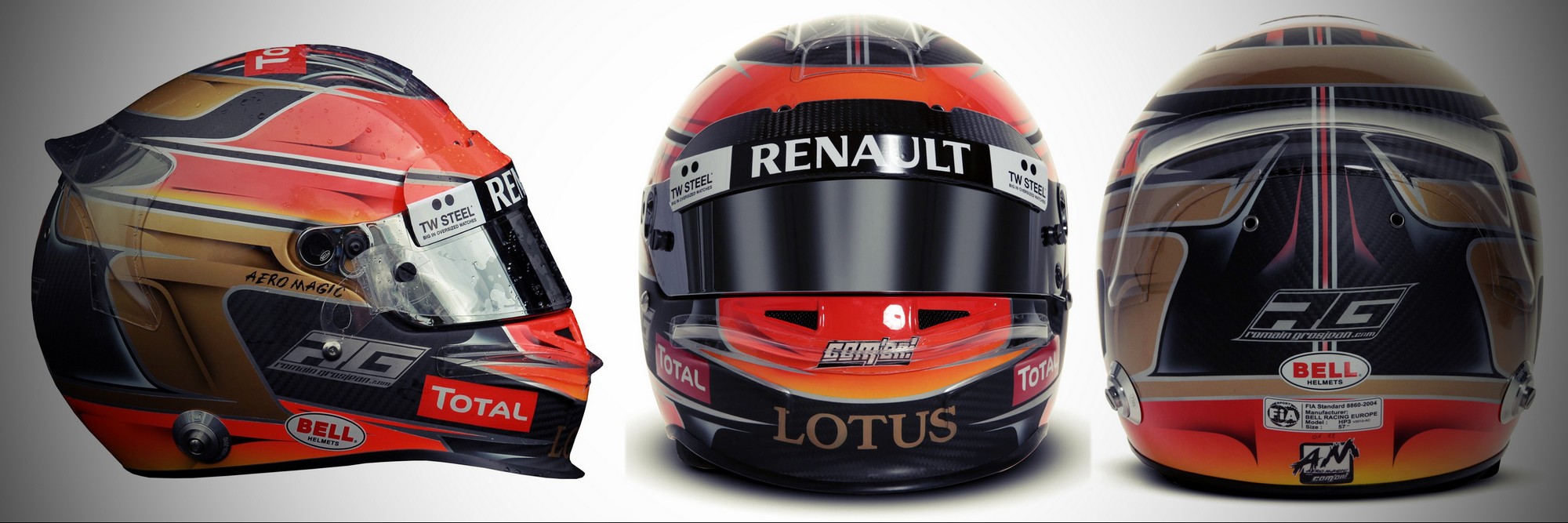 Шлем Романа Грожана на сезон 2012 года | 2012 helmet of Romain Grosjean