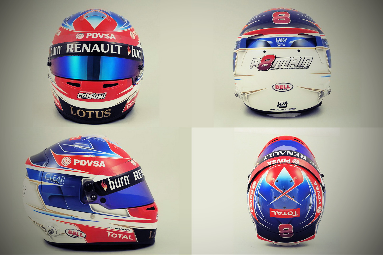 Шлем Романа Грожана на сезон 2014 года | 2014 helmet of Romain Grosjean