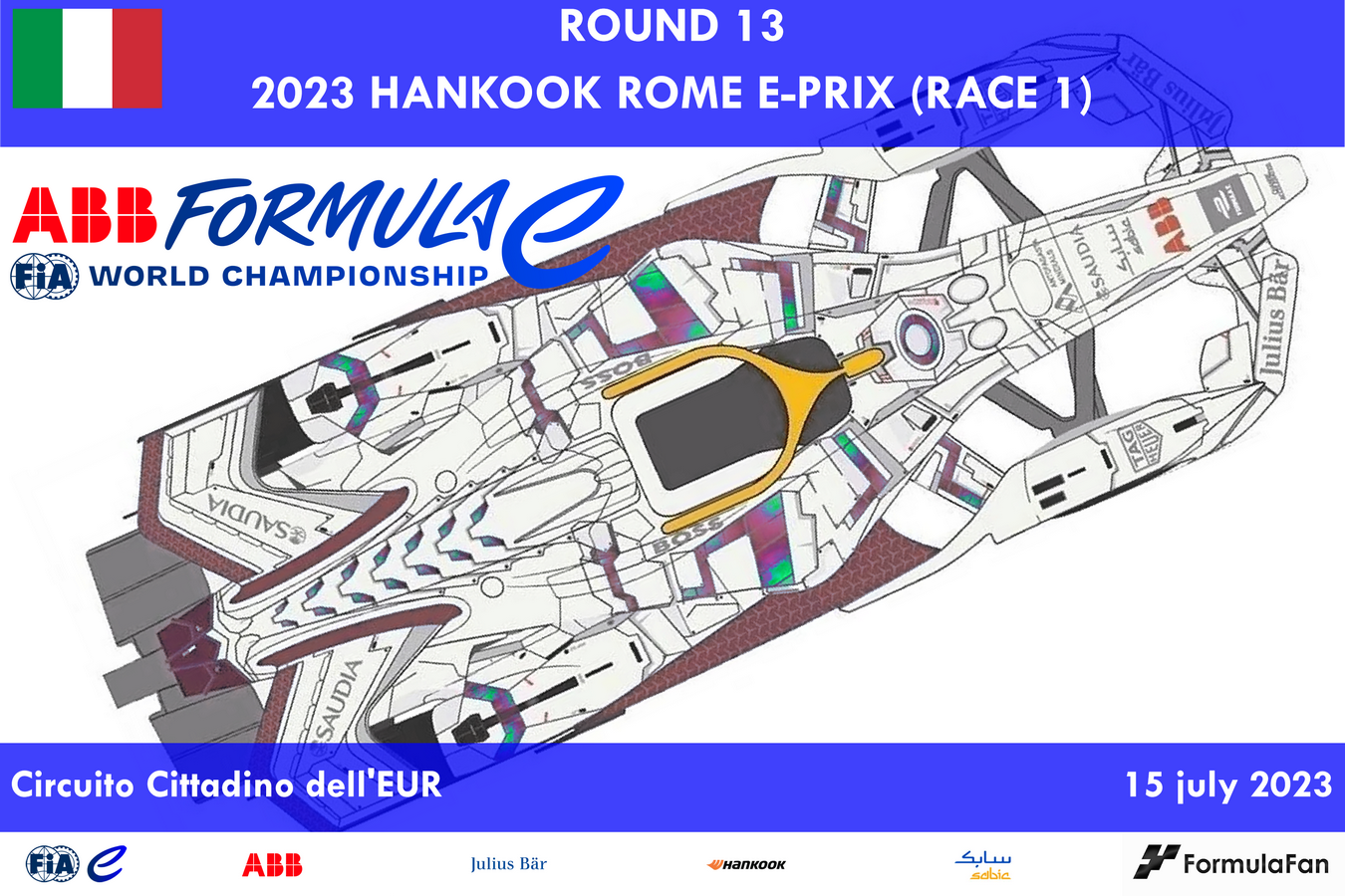E-Prix Рима 2023 (гонка 1) | 2023 AAB FIA Formula E Hankook Rome E-Prix Race 1