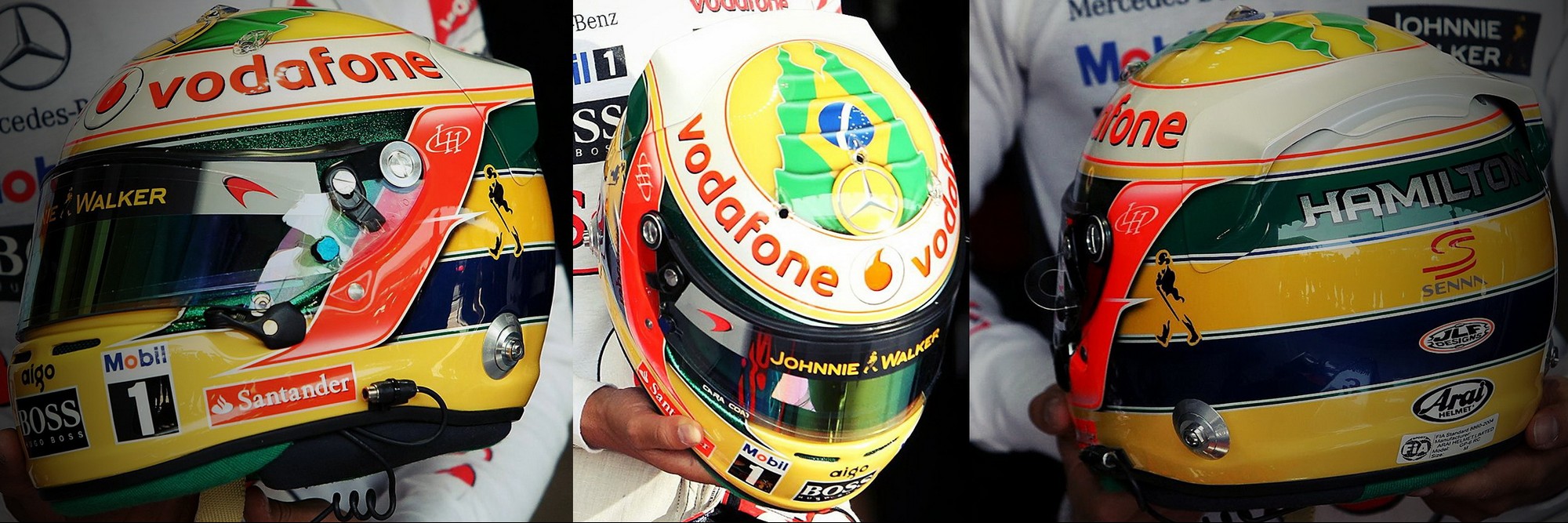 Шлем Льюиса Хэмилтона на Гран-При Бразилии 2011 | 2011 Brazilian Grand Prix helmet of Lewis Hamilton