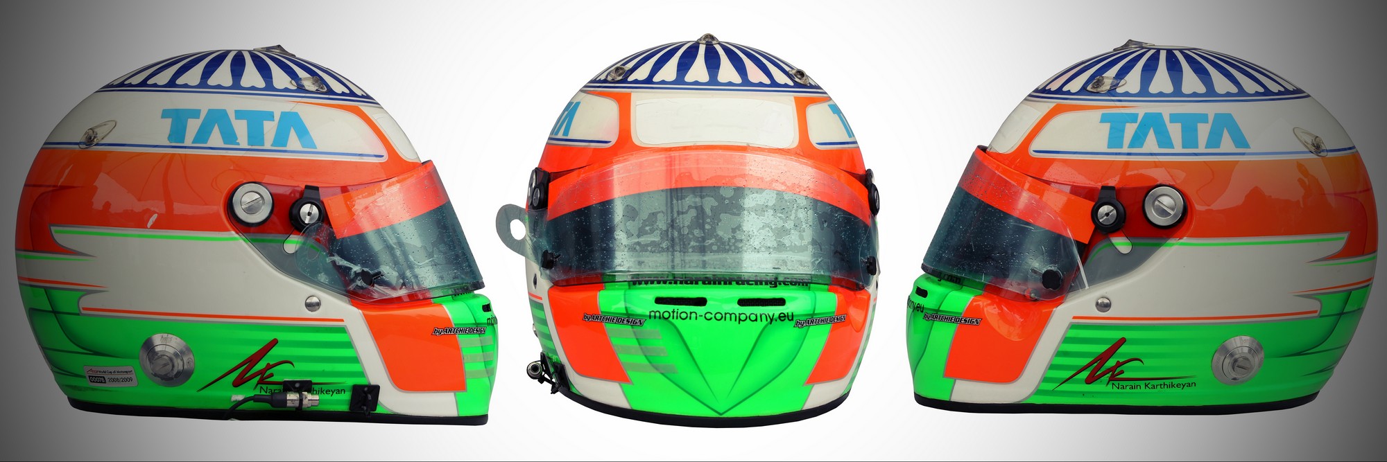 Шлем Нараина Картикеяна на сезон 2011 года | 2011 helmet of Narain Karthikeyan