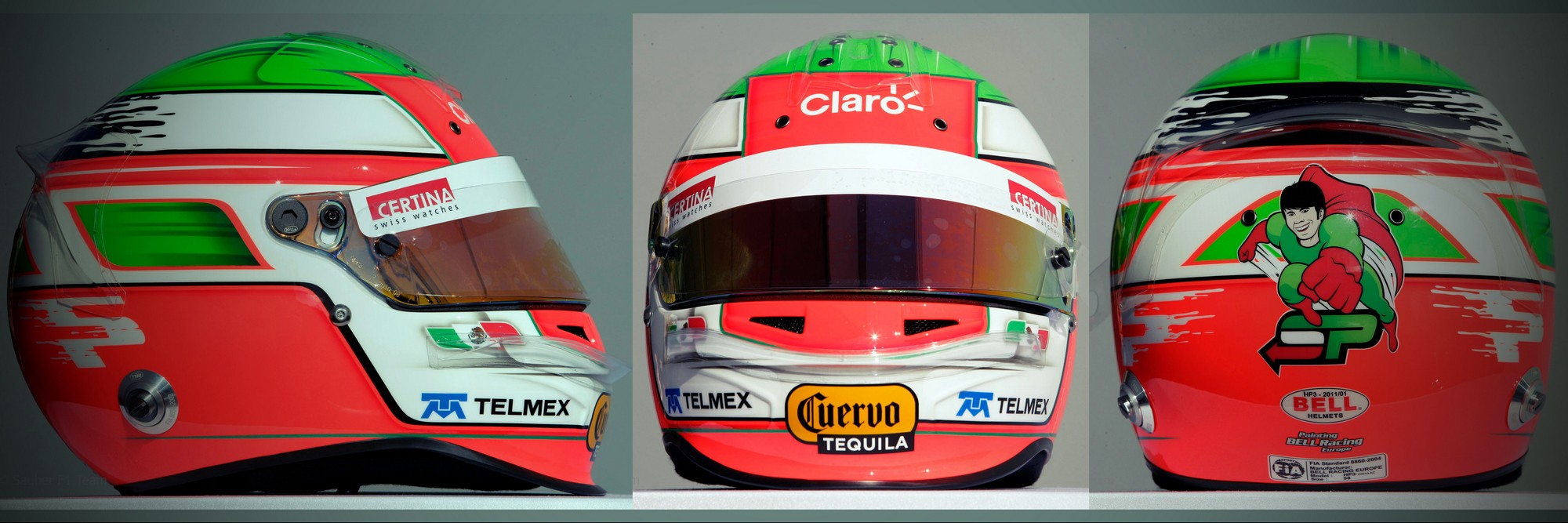Шлем Серхио Переса на сезон 2011 года | 2011 helmet of Sergio Perez