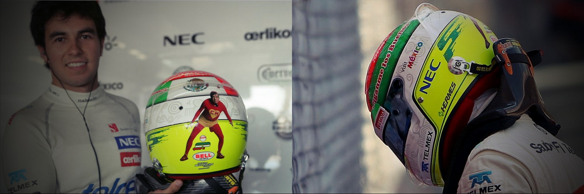 Шлем Серхио Переса на Гран-При Монако 2012 | 2012 Monaco Grand Prix helmet of Sergio Perez