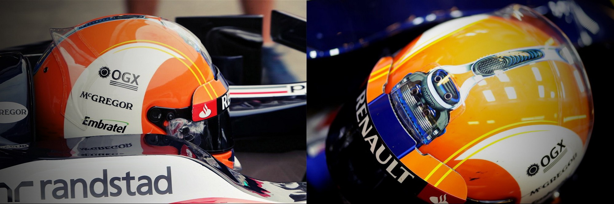 Шлем Бруно Сенны на Гран-При Бразилии 2012 года | 2012 Brazilian Grand Prix helmet of Bruno Senna