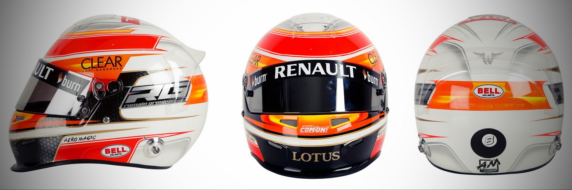 Шлем Романа Грожана на сезон 2013 года | 2013 helmet of Romain Grosjean
