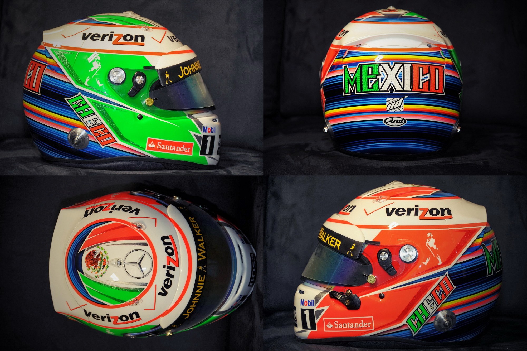 Шлем Серхио Переса на Гран-При США 2013 | 2013 USA Grand Prix helmet of Sergio Perez