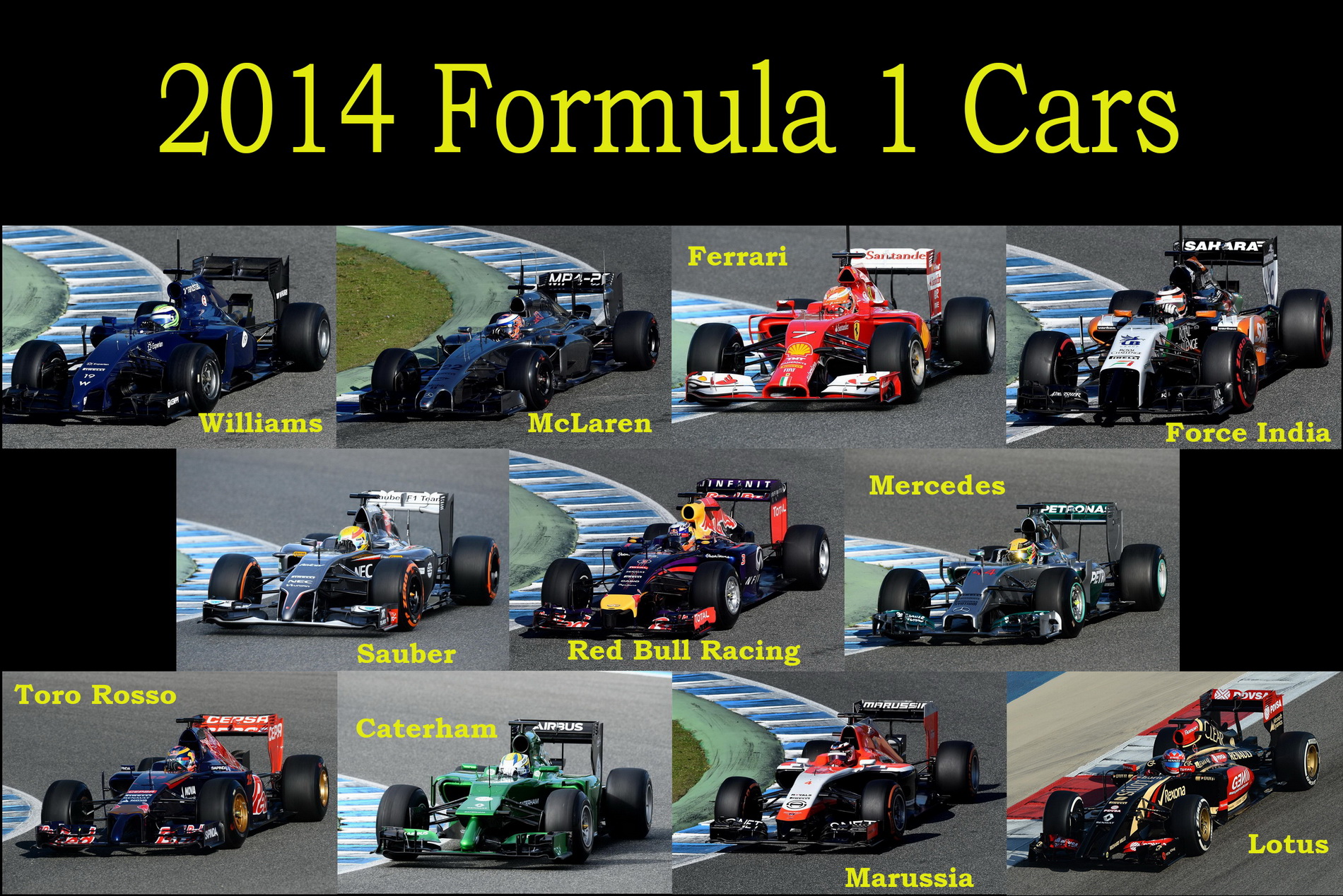 Болиды Формулы-1 2014 года | Машины Формулы-1 2014 года