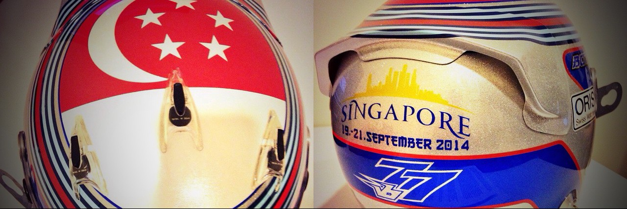 Шлем Валтерри Боттаса на Гран-При Сингапура 2014 года | 2014 Singapore Grand Prix helmet of Valtteri Bottas