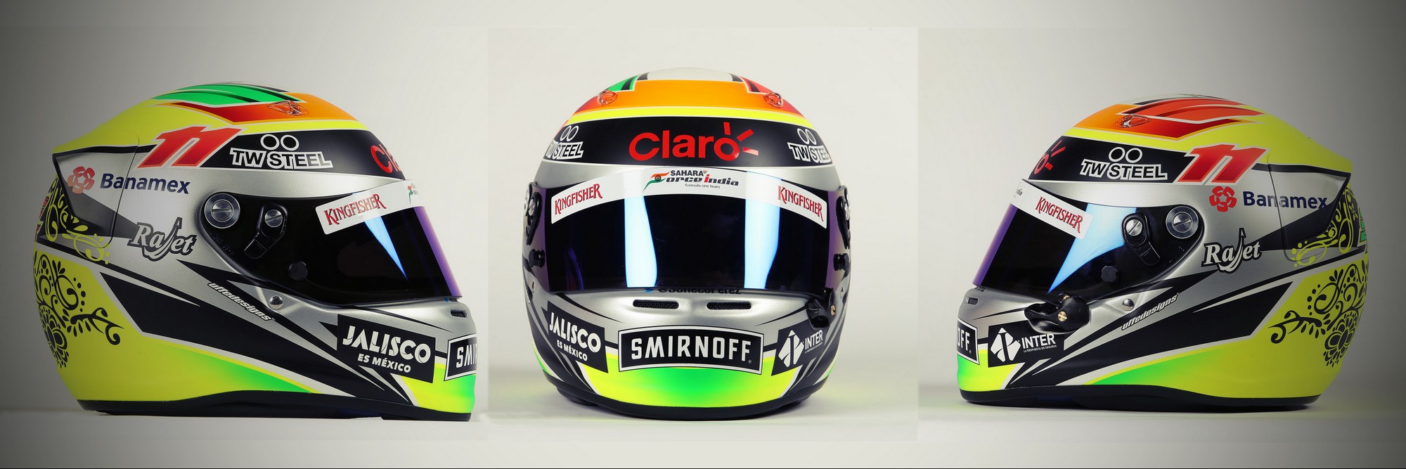 Шлем Серхио Переса на сезон 2015 года | 2015 helmet of Sergio Perez