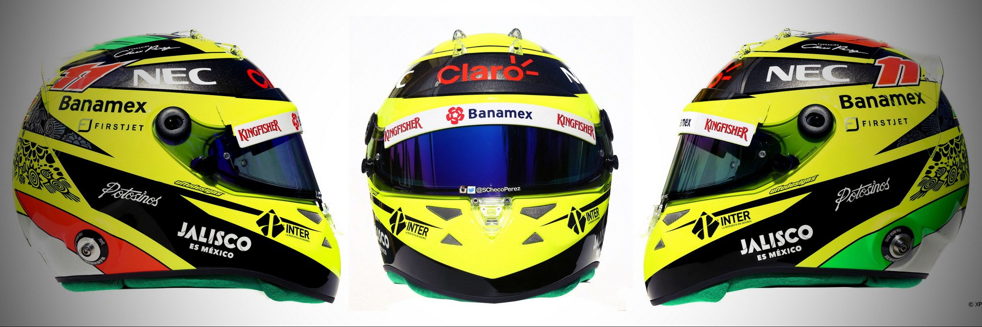 Шлем Серхио Переса на сезон 2016 года | 2016 helmet of Sergio Perez