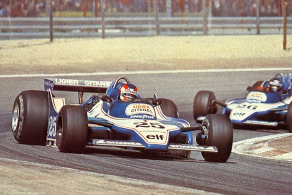 Патрик Депайе в Ligier JS11 на Гран-При Испании 1979 | 1979 Spanish Grand Prix winner Patrick Depailler in the Ligier JS11