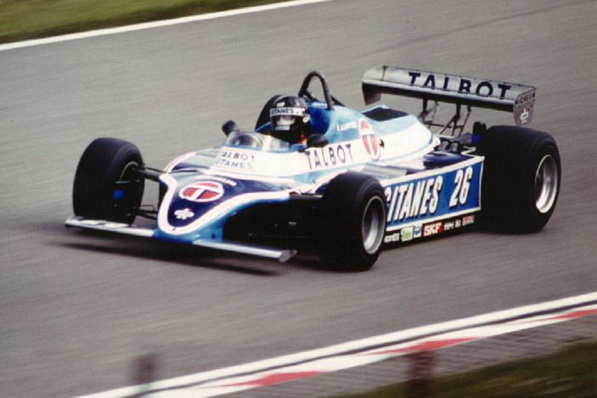 Жак Лаффит на Ligier JS17 команды Equipe Talbot Gitanes | Jacques Laffite in the Equipe Talbot Gitanes Ligier JS17