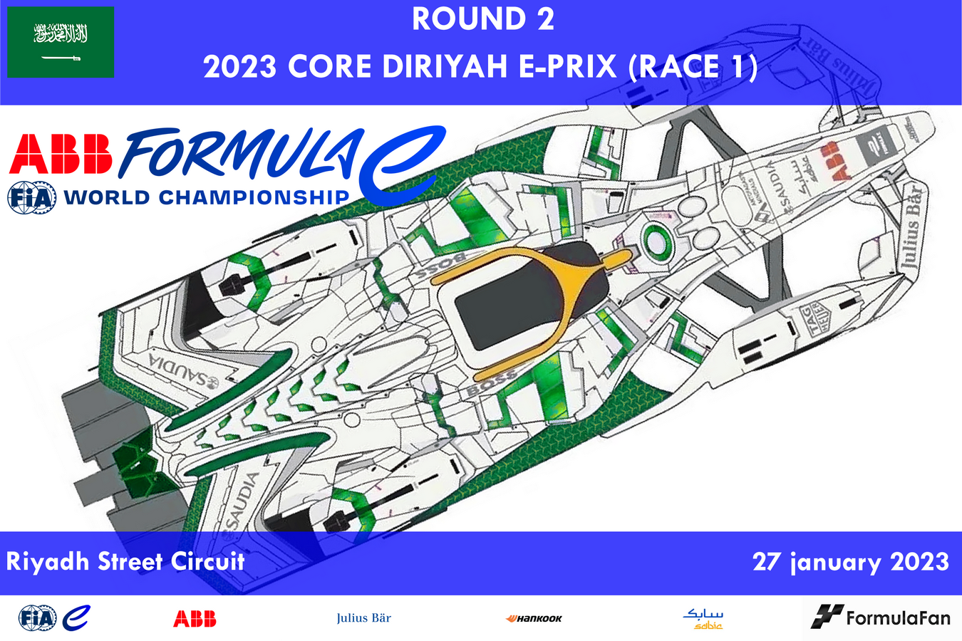 ePrix Диръия 2023 (гонка 1) | 2023 AAB FIA Formula E CORE Diriyah E-Prix Race 1